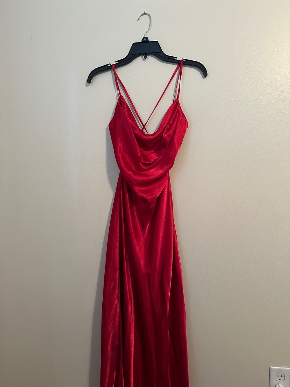 Morgan & Co. Red Satin Cowl Dress NWT